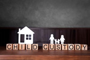 blocks with letters spelling out child custody