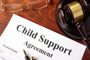 sheet of paper titled child support agreement